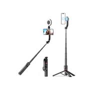 Perche à selfie magnétique Bluetooth L20 avec support de téléphone intégré, trépied de bureau et lampe ronde D07 : Cadeau surprise L20S