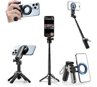Perche à selfie magnétique multifonction 4 en 1 mini support de téléphone portable avec télécommande amovible noir noir PIED
