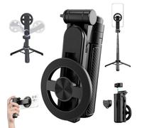 Perche à selfie magnétique multifonction 4 en 1, trépied de téléphone rotatif à 360° avec télécommande sans fil pour iPhone et Android, support de téléphone pour enregistrement vidéo et vlogging