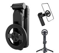 Perche à selfie magnétique multifonction compatible avec MagSafe, support de téléphone rotatif à 360 ° avec télécommande sans fil, support de téléphone portable pour enregistrement vidéo et vlogging