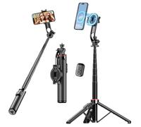 Perche à selfie magnétique pour iPhone - Trépied de téléphone de 129,5 cm compatible avec Magsafe, trépied de voyage pour iPhone, téléphones portables, Android, appareil photo, enregistrement vidéo,