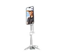 Perche à Selfie Magnétique, Stabilisateur de Bureau à Quatre Pattes P15C, Support de Prise de vue Assistée pour Téléphone Portable, Blanc