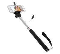 Perche à Selfie pour iPhone Lightning Télescopique Extensible 1m Rotative Argent