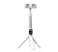 Perche à Selfie pour Smartphone Trépied Extensible avec Pinces Ajustables Blanc