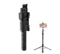 Perche à selfie pour téléphone portable - Trépied avec support de téléphone réglable en hauteur - Perche à selfie avec stabilisateur de main, trépied pour téléphone portable, trépied pour téléphone