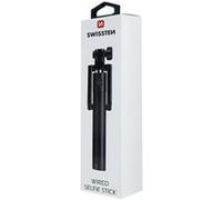 Perche à Selfie Swissten (câble jack), Noir Noir