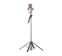 Perche à selfie télescopique avec trépied, double lampe et support pour téléphon