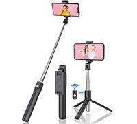 Perche à selfie trépied 3 en 1 mini perche à selfie avec déclencheur à distance pour téléphone portable extensible et support de téléphone portable pour iPhone/Samsung/Huawei, iOS et Android