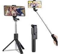 Perche à selfie, trépied extensible 3 en 1, support de téléphone portable avec télécommande Bluetooth sans fil amovible pour iPhone 17/16/15/14/13 Pro/Max/Samsung Galaxy/Huawei plus