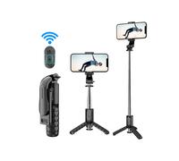 Perche à selfie trépied LED - RNCYN - Q11 - Télécommande Bluetooth sans fil - Lumière LED intégrée - Fonction trépied