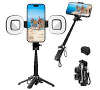 Perche à selfie, trépied portable, format de poche, rétractable pour iPhone avec télécommande amovible sans fil, diffusion en direct