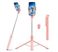 Perche à Selfie Trépied pour Smartphone, 27.5" Selfie Stick Trépied Monopode Bluetooth Télescopique 3 en 1 Extensible 360° Rotation, Trepied Telephone avec Télécommande pour Vlogs, Vidéos et Photos