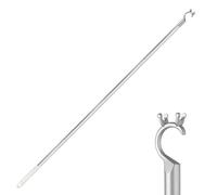 Perche avec Crochet pour Ouverture de Lucarnes - 115 cm Tige avec Crochet Argent Idéale pour Fenêtres Velux et Lucarnes Inaccessibles, Facile à Installer, Utiliser en Toute Sécurité Pratique et Stable