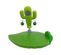 Perche D'Activités pour Oiseaux - Perchoir à Perroquets avec Plateau de Jeu - Accessoires de Cage Design Feuillage, Puzzle Éducatif Interactif, Style Cactus pour Conure, Inséparable et Canari