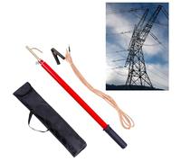 Perche de décharge, Outil de sécurité électrique télescopique avec Fil de cuivre et Crochet - Tige de décharge isolée de 3 m pour Haute Tension (220 KV) - Perche électrique Portable pour Une