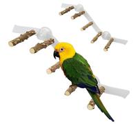 Perche de Douche à Oiseaux, Jouet de perchoir en Bois avec Aspiration, échelle Rampe d'escalade