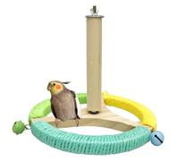 Perche de la Cage de bourdons, Jouet de Cintre d'oiseau - Interactive Wooden Parakete Toy Stand Parrot Perch, Roue d'exercice d'enrichissement rotative pour perruches et tourtereaux