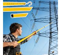 Perche de mesure isolée, Perche de mesure télescopique isolée multicolore 6-18m(Yellow,L 59ft/18m)