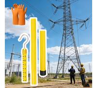 Perche de mesure isolée, Poteau de mesure de hauteur télescopique isolé 6-18 m for les monteurs de lignes et les travailleurs des télécommunications(6m/19.7')
