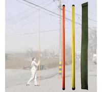 Perche de mesure télescopique isolée, canne de mesure portable, bâton de hauteur rond en résine époxy, canne de mesure télescopique isolée pour levés topographiques avec sac de transport (ja