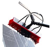 Perche de Nettoyage Télescopique avec Raccordement d Eau, Kit Raclette Professionnelle pour Vitres Hautes, Outil Polyvalent avec Brosse Rotative pour Serre et Jardin(6.0m(20FT))