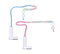 Perche de Parrot - Support coloré pour perroquets en Coton - Penca en Corde de Coton - Support d'entraînement coloré sans Glissement avec Cloche pour Petits Oiseaux, tourtereaux