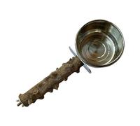 Perche de perche avec tasse d'alimentation, perchoir en bois pour cage à oiseaux,Stand de cage à oiseaux | Animaux pour animaux de compagnie avec une tasse en acier inoxydable pour les perroquets moye