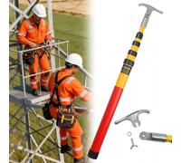 Perche de sauvetage isolée haute tension, perche télescopique portable à usage commercial avec crochet réglable, outil de sécurité et de protection pour électriciens et monteurs de lignes ,5m/16.4ft