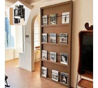 Perche de Sauvetage Quincaillerie de Porte de Grange Coulissante pour Bibliothèque 28"-71" avec Fermeture Douce et Rail de Sol, Porte Fantôme Coulissante Sans Rail(97cm/38.2in)