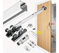 Perche de Sauvetage Quincaillerie pour Porte Coulissante à Ouverture Par Pression avec Fermeture Amortie, Kit de Quincaillerie Gain de Place pour Placard, Guide de Porte(White,223cm/88in)
