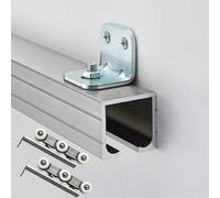 Perche de Sauvetage Quincaillerie pour Porte Coulissante de Grange, Tringle de Penderie, Rail pour Porte Escamotable, Rail pour Porte Coulissante de Cloison(Silver,2400mm/94.5in)