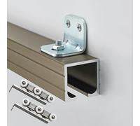 Perche de Sauvetage Quincaillerie pour Porte Coulissante de Grange, Tringle de Penderie, Rail pour Porte Escamotable, Rail pour Porte Coulissante de Cloison(Champagne,2400mm/94.5in)