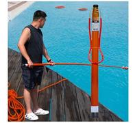 Perche de sauvetage télescopique avec crochet - Équipement de sauvetage d'urgence pour piscine et bateau