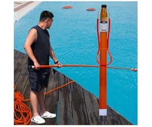 Perche de sauvetage télescopique avec crochet - Équipement de sauvetage d'urgence pour piscine et bateau