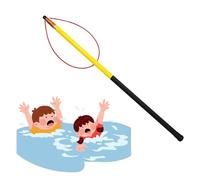 Perche de Sauvetage télescopique pour Piscine, Crochet de sécurité - Perche de Sauvetage en Fibre de Verre de 6,5 m avec poignée antidérapante, Outil de Sauvetage d'urgence en Cas de Noyade