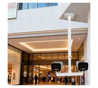 Perche de Surveillance pour caméra, Support Mural réglable à 360° pour caméra de sécurité, Perche télescopique de 3 m avec Joint Universel pour Une Surveillance améliorée et Un Angle de visi