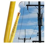 Perche de Test Haute Tension avec poignée - Perche de sécurité légère de 12 mètres pour l'inspection des Lignes électriques et Les travaux en Hauteur - Kit de topographie 4 pièces