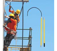 Perche de Traction Isolée, Crochet de Sauvetage Isolé Haute Tension, Outils de Sécurité for Électricien, pour Électriciens Et Urgences en Piscine, Supporte 100 kg(Yellow,3m/9.8ft)