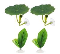 Perche Des Feuilles D'aquarium - Feuilles De Poisson Betta - 4 X Simulant Hamac De Poisson Doux À La Ventouse | PVC Natural Habitat Decorations, Betta Plant Fears Pad Pour La Reproduction, Améliore La