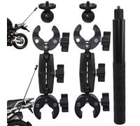 Perche d'extension pour moto et vélo, perche à selfie, double pince super robuste pour Insta360 x2 x3 x4 x5, monopode, guidon, action cam