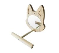 Perche d'oiseau miroir avec miroir - Rod Stand Wood Swing Toy - Jouet Swing Stand Play pour petits perroquets Macaw African Grey Shotiel Cockatiel Conure Lovebird Cage Accessoires