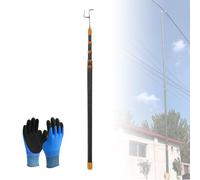 Perche isolante télescopique compatible avec tous les accessoires de 8 mm | Perche de manœuvre télescopique à longueur réglable avec gants isolants et tête métallique soudée à la main(2m)