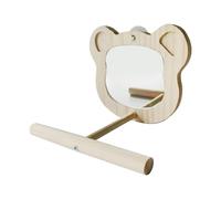 Perche Miroir Perche, Miroir Oiseau Perche - Parakeet Bois Stand Play Toys - Parakeet Assis Jouet Interactif Jouet pour Petits Budgys Macaw Flotteur -Cage à Cockatile -Accessoires