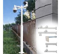 Perche pour caméra de sécurité extérieure avec bras de fixation à 360° - Hauteur de 2 m pour une couverture de surveillance optimale, conception robuste et résistante aux intempéries, idéale