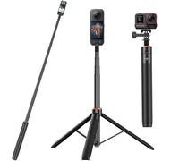 Perche Selfie 136cm avec Trepied Intégré pour Insta 360 X5/X4/X3/ONE X2/One X/Ace/Ace Pro/Ace Pro 2/on RS (sans 1-inch 360), DJI Osmo 360 - Accessoires 2 en 1 pour insta360