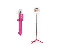 Perche Selfie avec Trepied pour HUAWEI P20 LITE Smartphone Bluetooth Sans Fil Selfie Stick Android IOS Reglable Telecommande (ROSE)