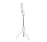 Perche Selfie avec Trépied Télécommande Bluetooth Bras Extensible 68 cm Blanc