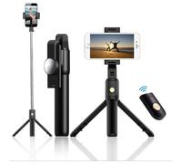 Perche Selfie Bluetooth à Rotation 360°, Bâton Réglable Télescopique avec Support Téléphone, 3 en 1 Selfie Stick Trépied Monopode