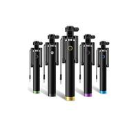 Perche Selfie Metal pour GIONEE S Plus Smartphone avec Cable Jack Selfie Stick Android IOS Reglable Bouton Photo (NOIR)