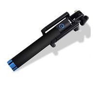 Perche Selfie Metal pour Samsung Galaxy A51 Smartphone avec Cable Jack Selfie Stick Android iOS Reglable Bouton Photo (Bleu)